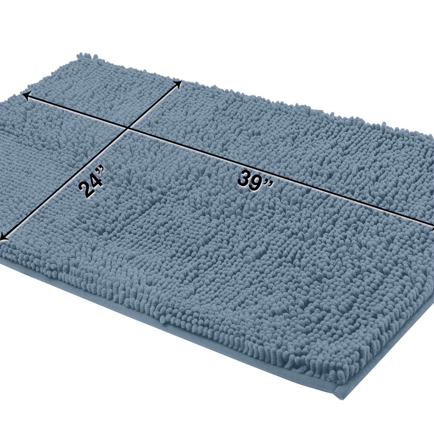 Luxurux 1    Plush Chenille Bath Rug - Super Soft, Non-Slip, And Highly Absorbent Bathroom Mat, Machine Washable For Easy Care (